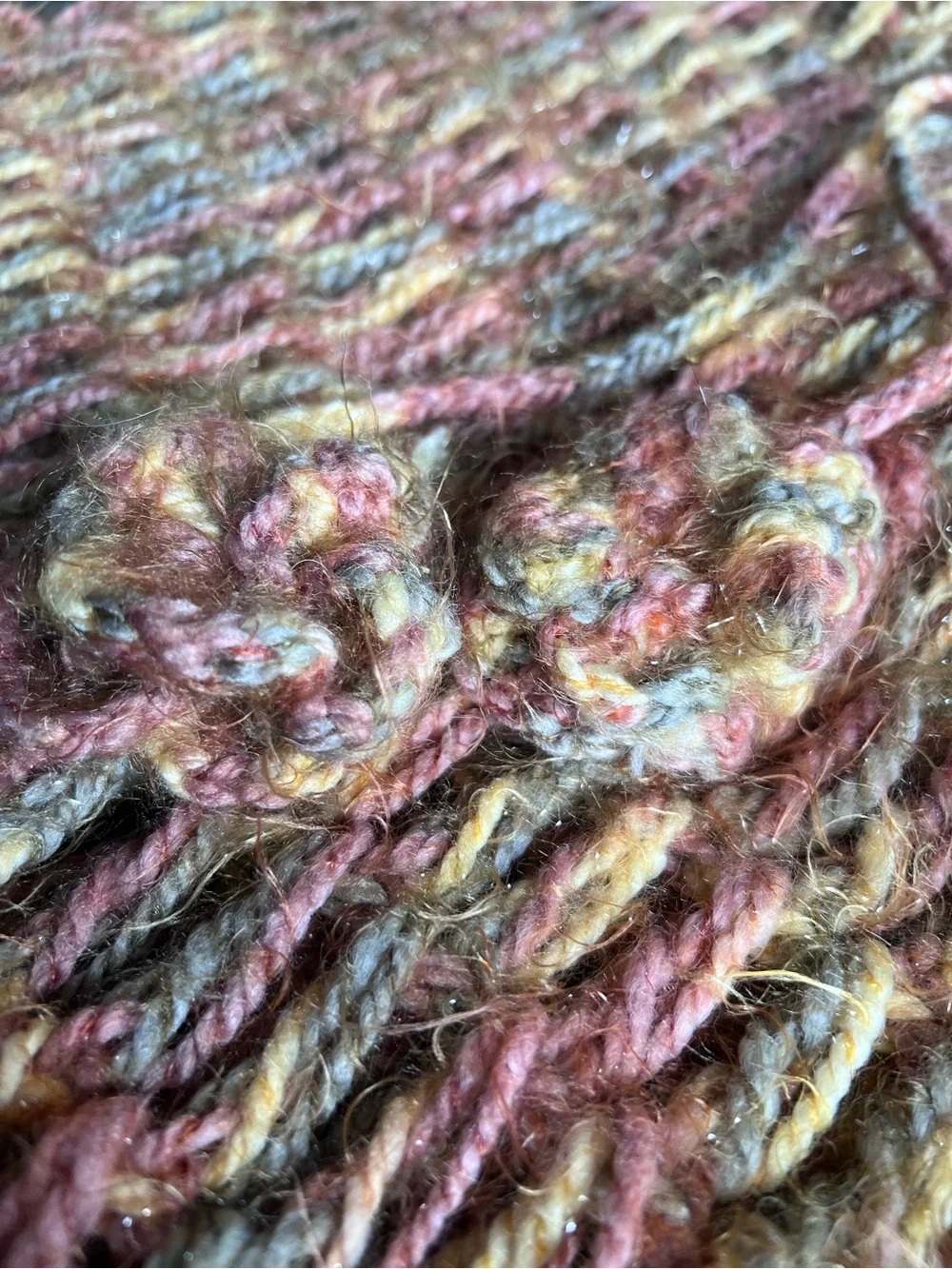Vintage Knit Fringe Poncho